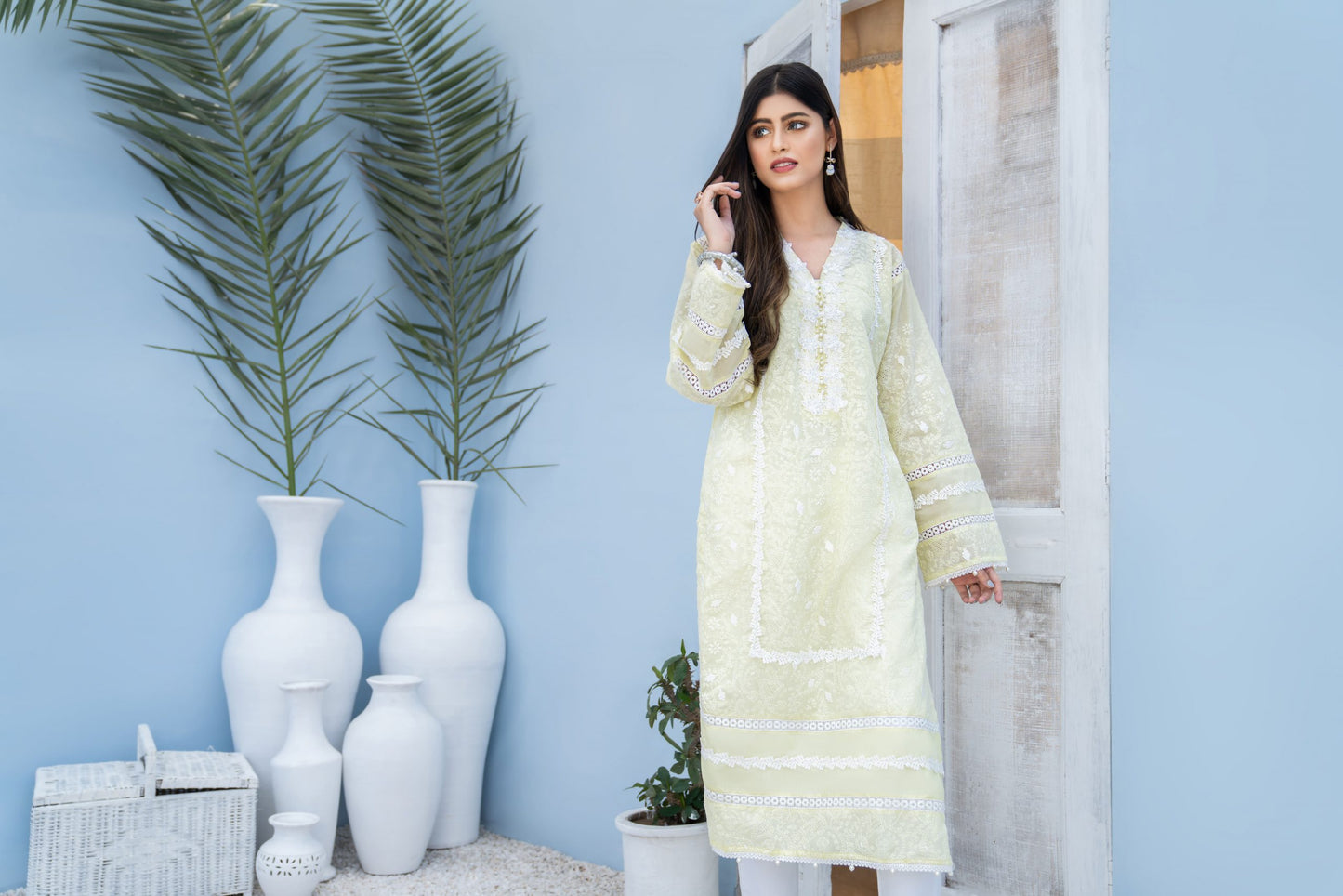 Light Yellow Chikankari Shirt